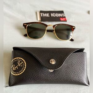 RAY-BAN Clubmaster W0366 RB3016 51mm classic tortoise unisex wayfarer